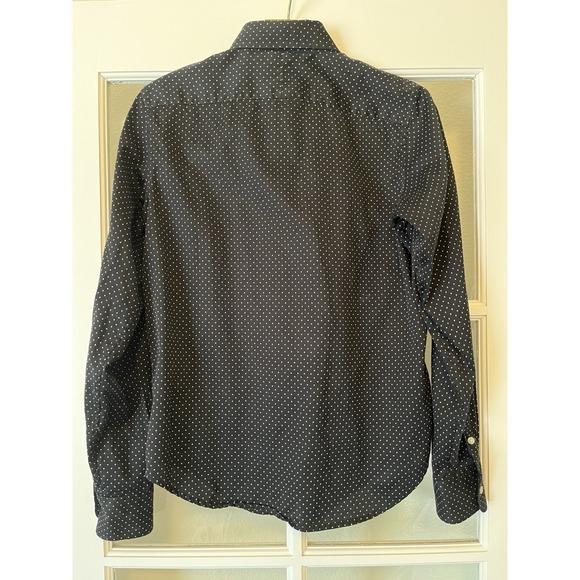 Lauren Ralph Lauren LRL Women's Black White Polka Dot Cotton Button Down Shirt S - Picture 5 of 5